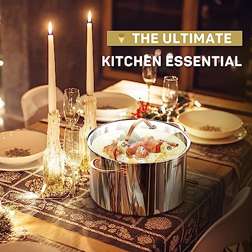 8 Quart Stock Pot with Lid, 3 Ply Stainless Steel k7