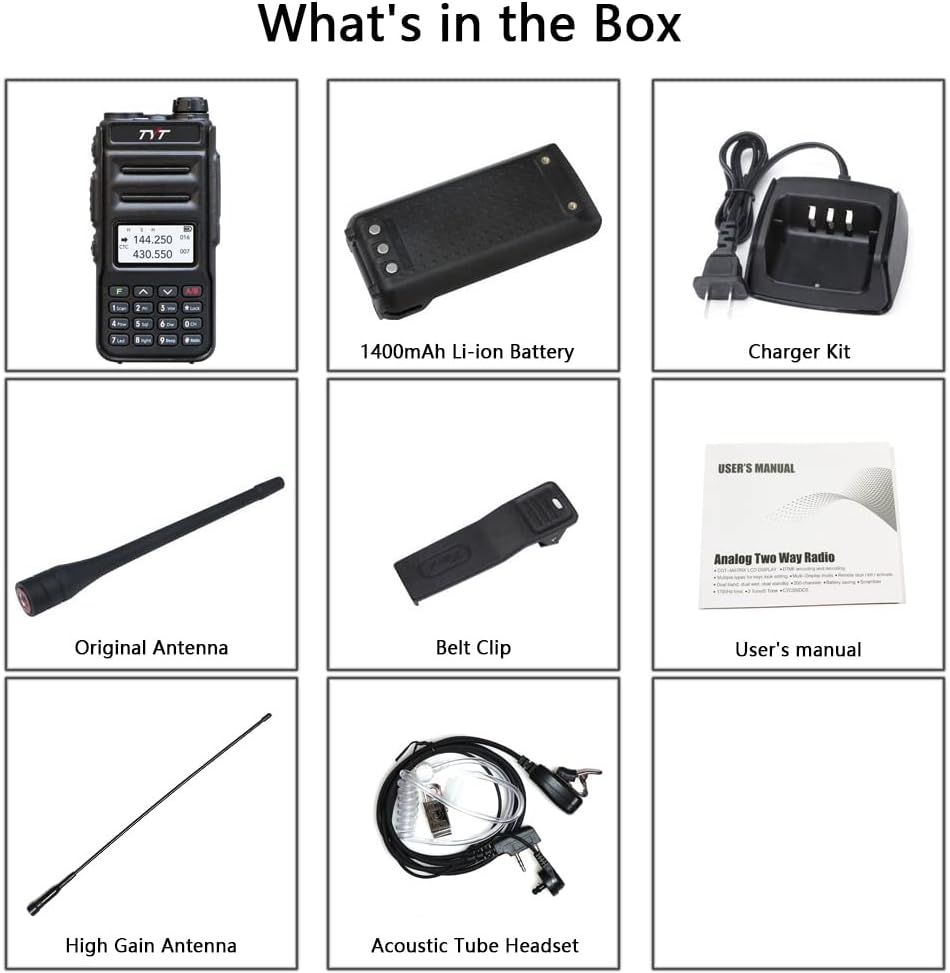 Ham Radio Handheld Two Way Radio Dual Band VHF UHF Walkie Talkies Rechargeable 200 Channels A7