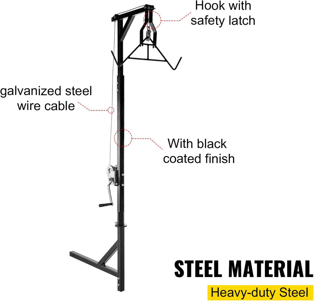 Deer Hoist for Truck Hitch, 400lbs Capacity, 2'' Receiver with Winch Lift A7k