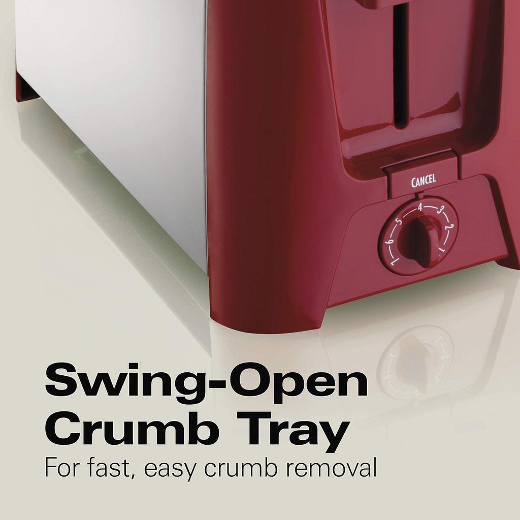 2 Slice Toaster with Extra Wide Slots, Red 7k