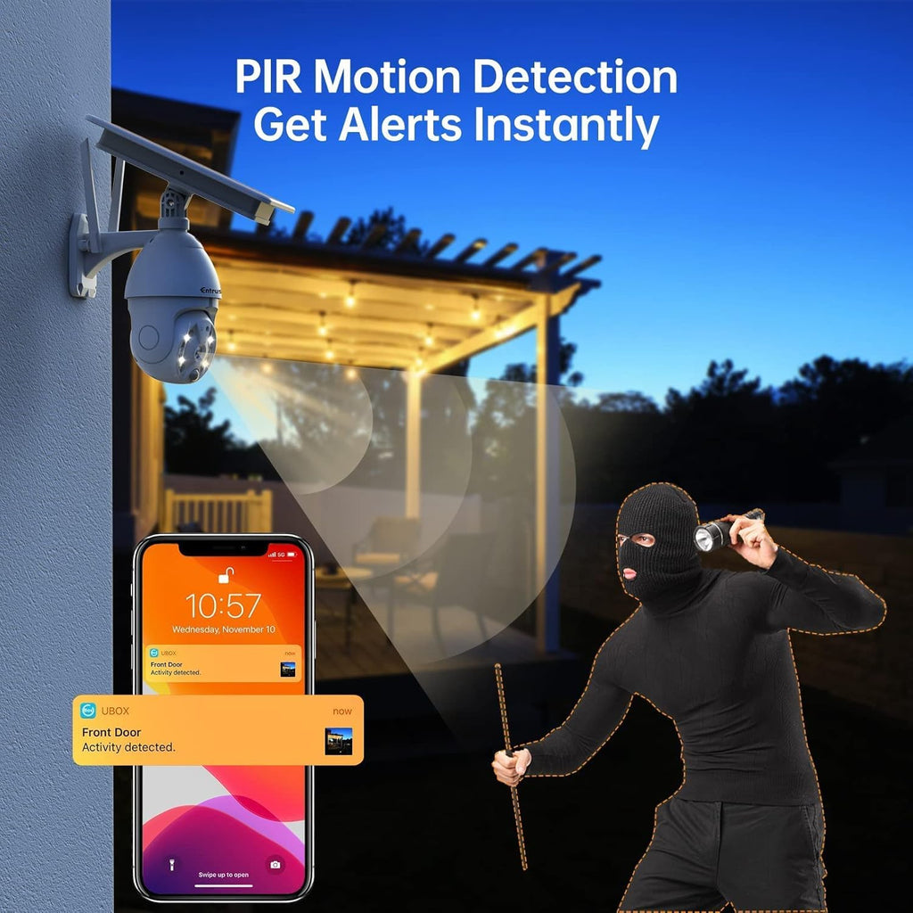 Solar Security Camera Wireless 360° Pan Tilt PIR Motion Detection a7