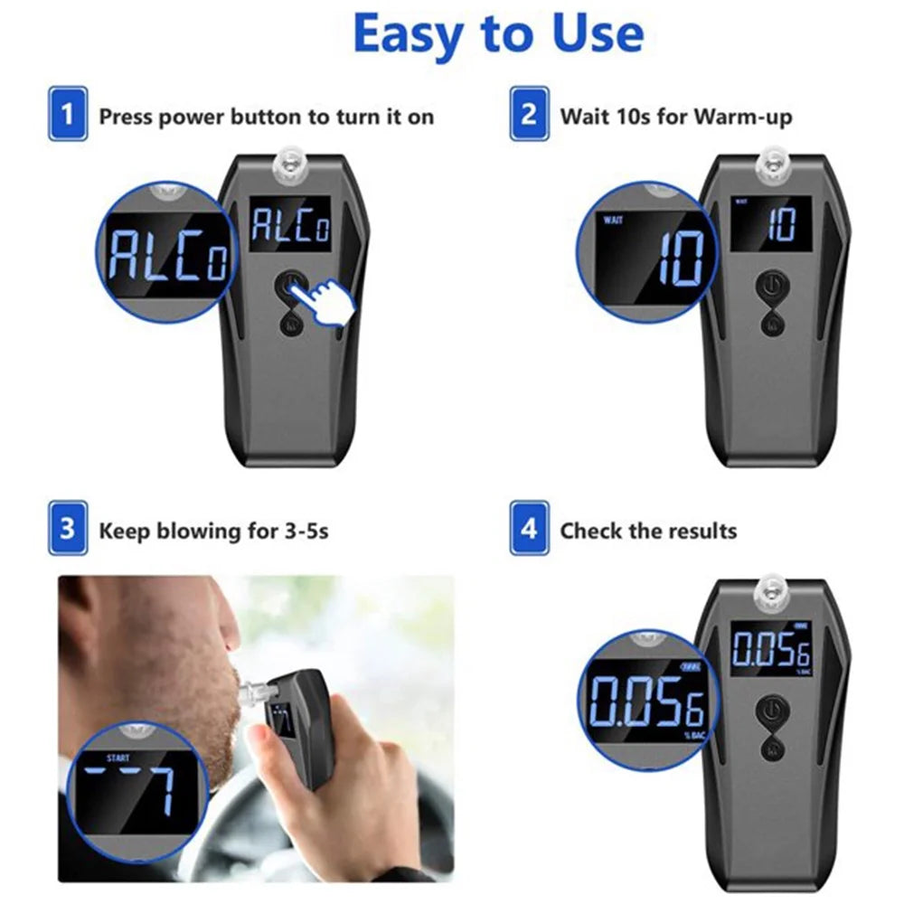 Breathalyzer with 10 Mouthpieces A7