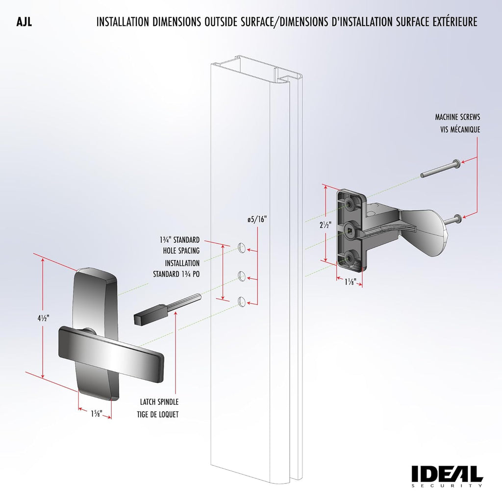 Ideal Security Door Lever for Storm and Screen Doors, Satin Nickel (2-Piece Set)