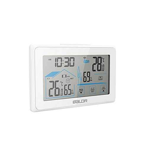 Wireless Indoor Outdoor Thermometer Hygrometer Touch Screen Digital Weather Station A7