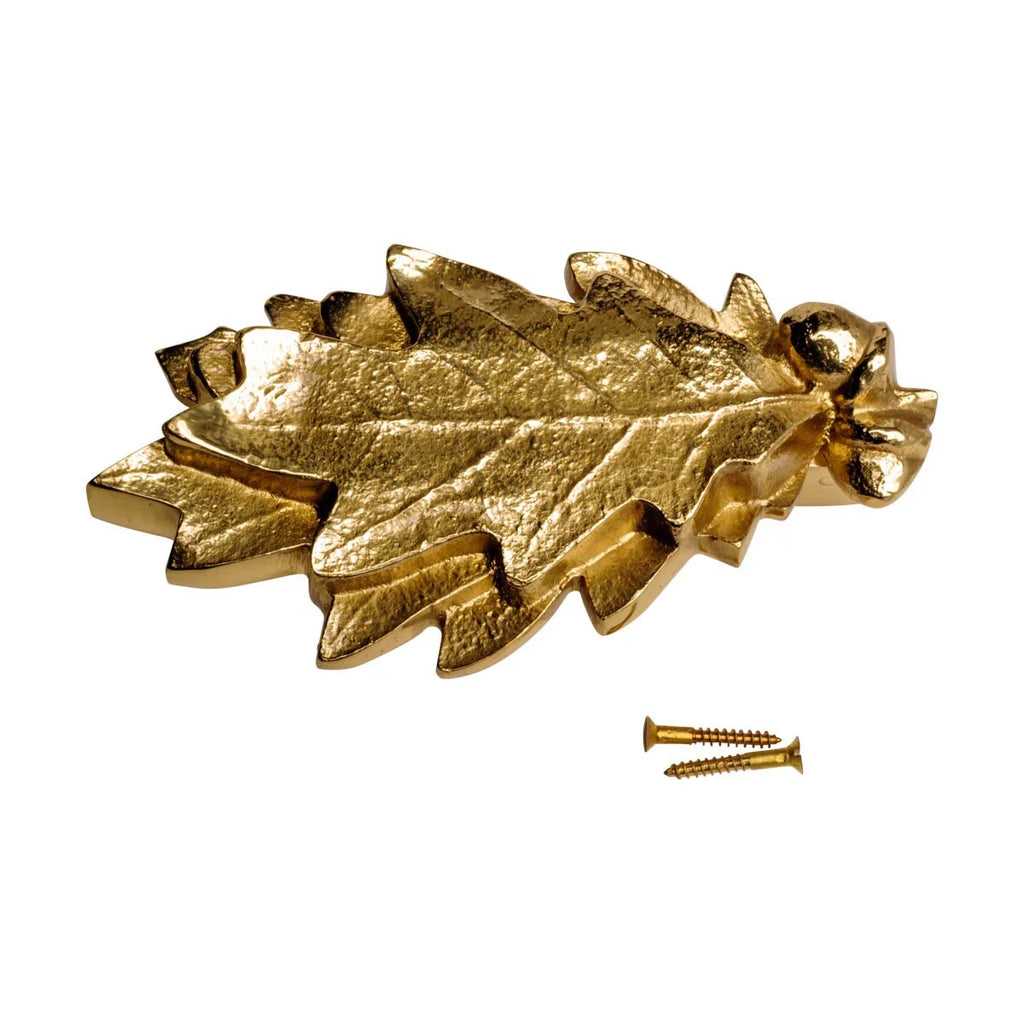 Solid Brass Oak Leaf Door Knocker 6in A7