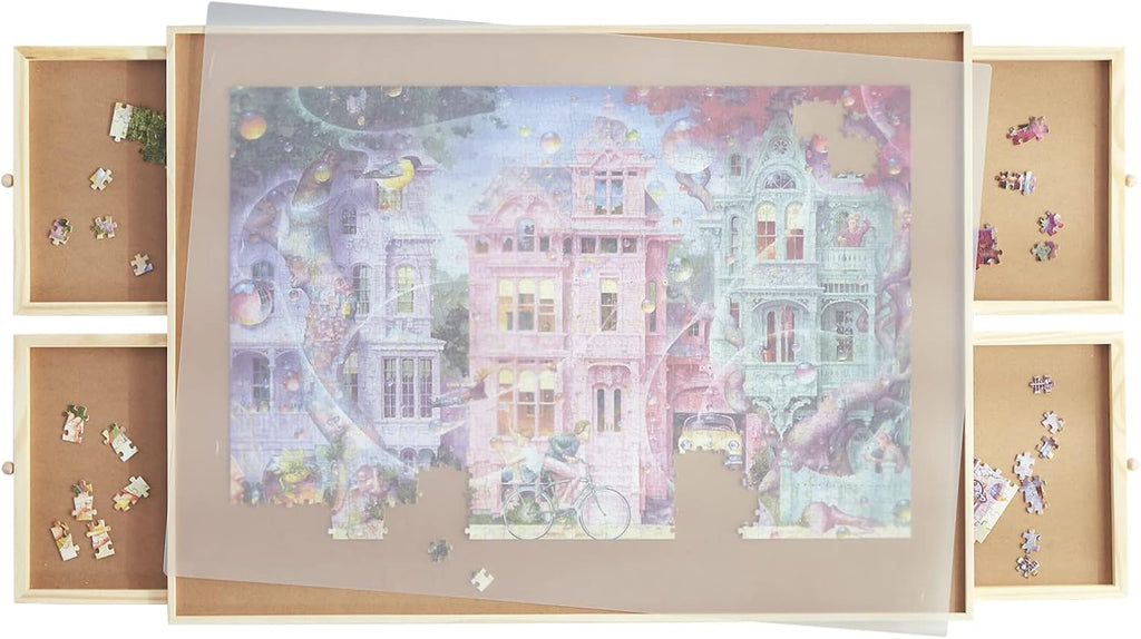 Wooden Puzzle Table with Drawer, 1000 Pieces Capacity 7k