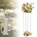 39'' Clear Acrylic Flower Stand, Acrylic Wedding Rack Backdrop Stand Flower Vase Column, Tall Column Vase Centerpieces Wedding Decoration,Wedding Rectangle Rack