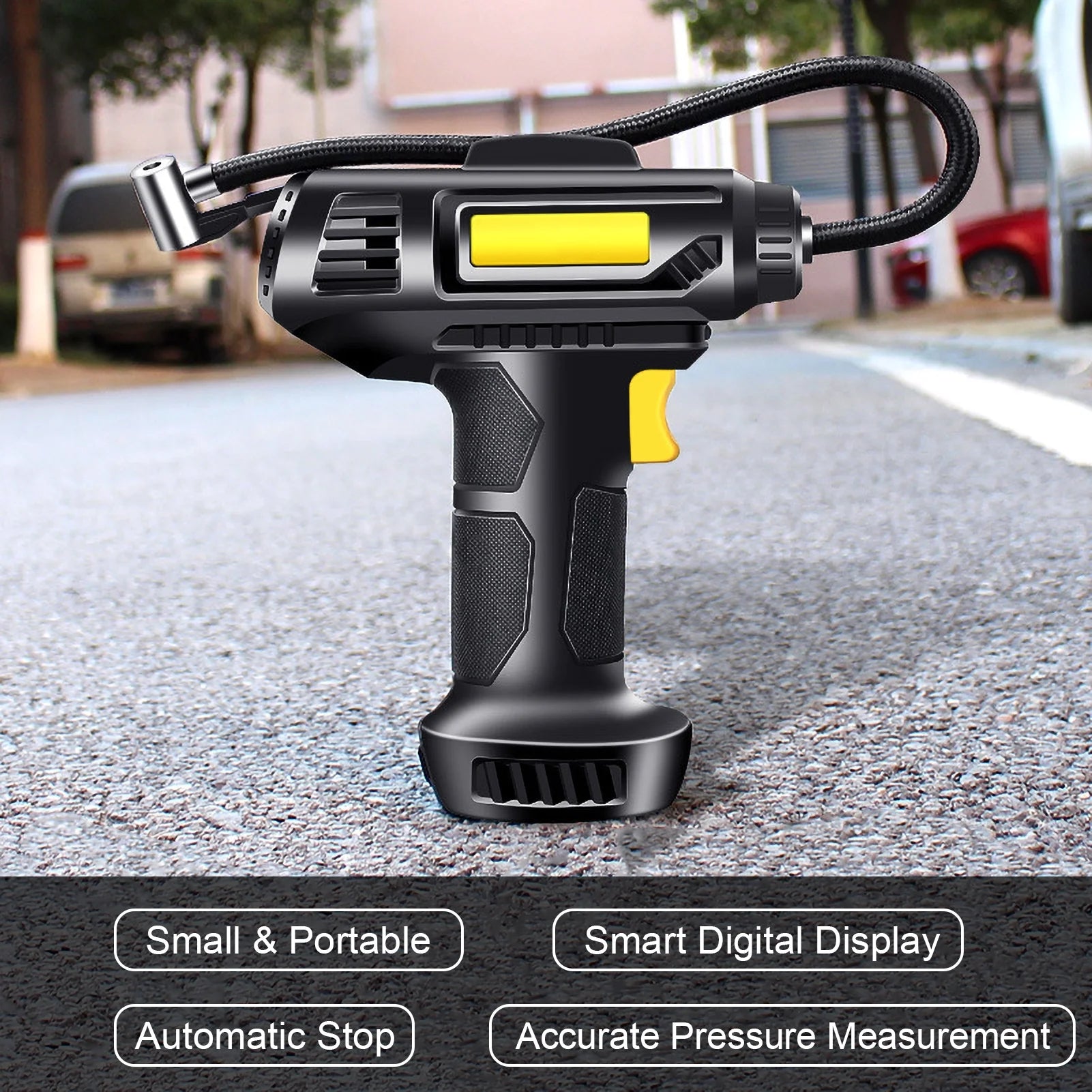 Tire Inflator Cordless Handheld Pump Rechargeable Air Compressor Digital Display A7k