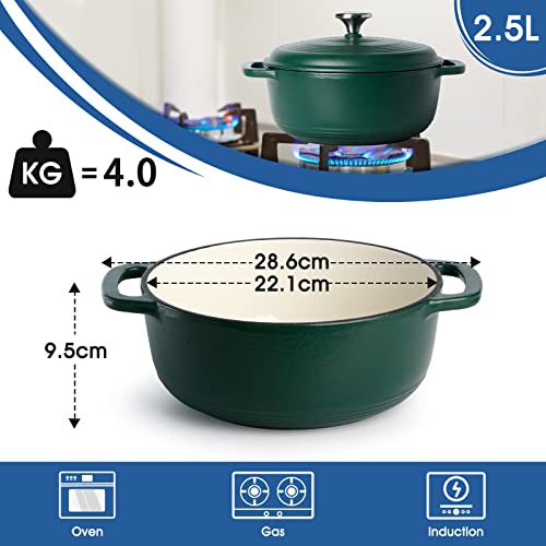 Enameled Cast Iron Dutch Oven with Lid 3-Quart Red a7