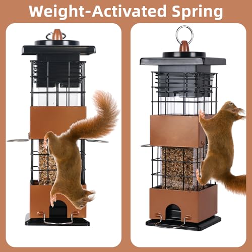 Bird Feeder Squirrel Proof Hanging Metal Outdoor Large Capacity 7k