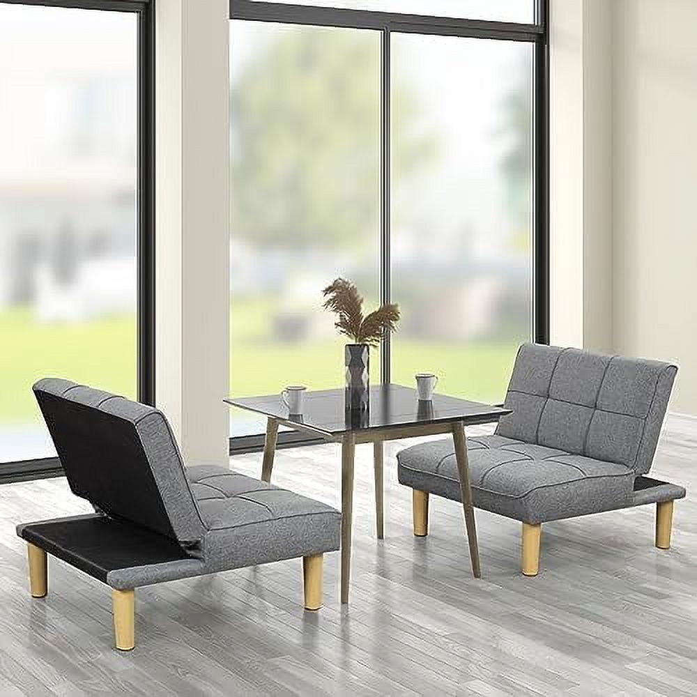 Convertible Futon Sofa Bed Twin USB Loveseat Couch Daybed Grey Fabric k7