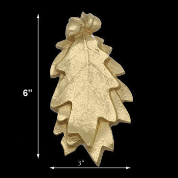 Solid Brass Oak Leaf Door Knocker 6in A7