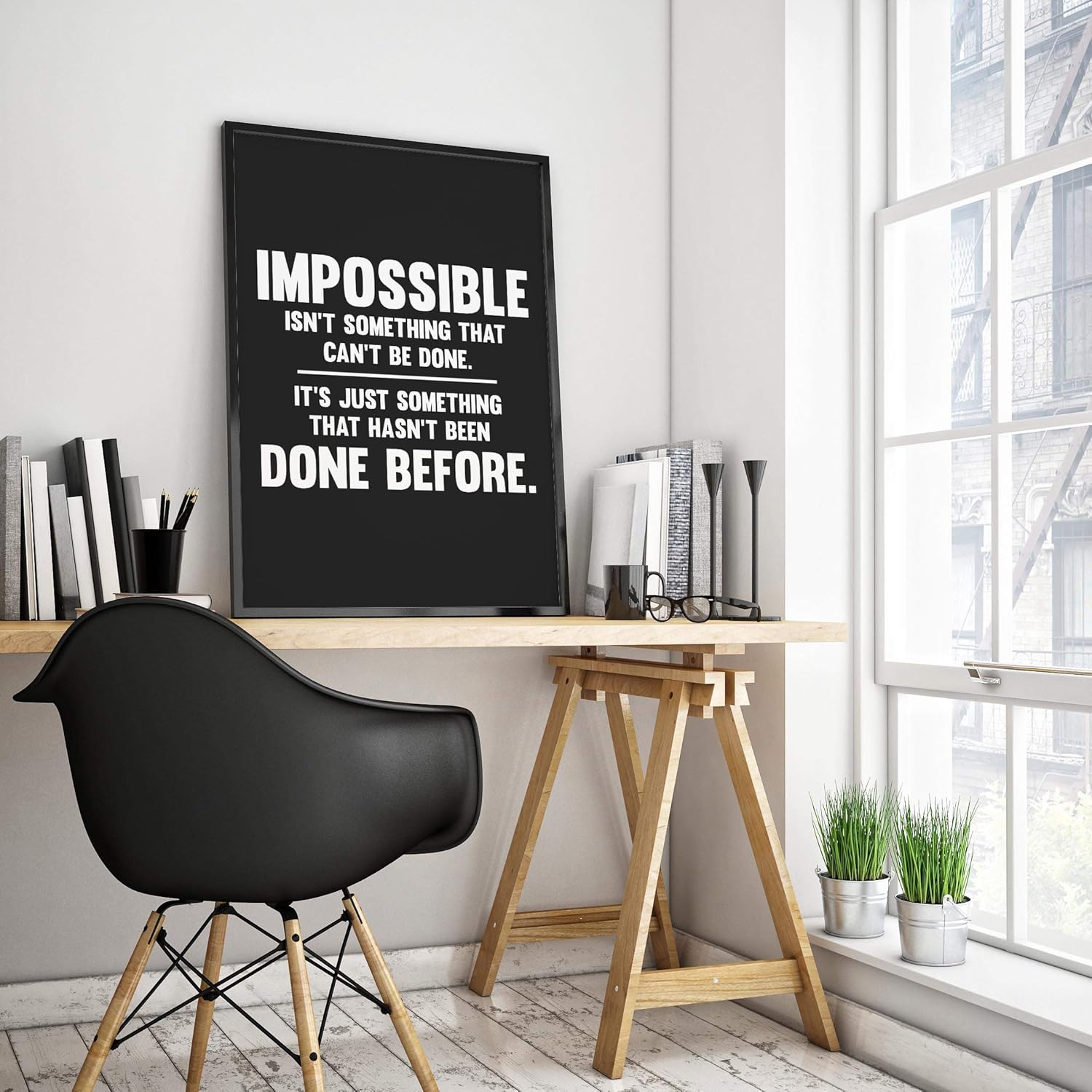 Motivational Quote Poster Print, Office Wall Decor Unframed k7