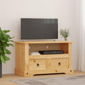 TV Stand, Tv Tray Center Console Low Tv Stand Retro Tv Stand Suitable for Entryway Small Spaces Bedroom Living Room Mexican Pine Corona Range 35.8"x16.9"x22"