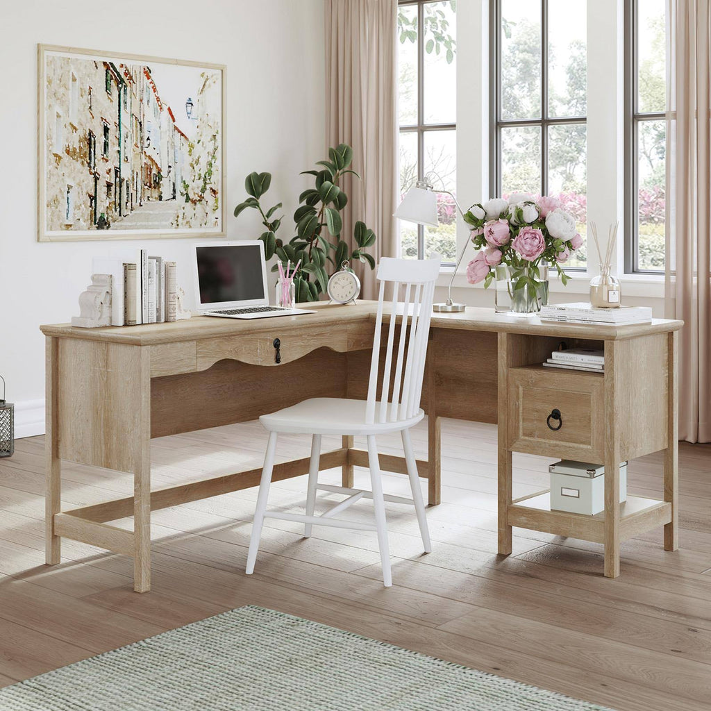 L-shaped Desk with File Drawer k7