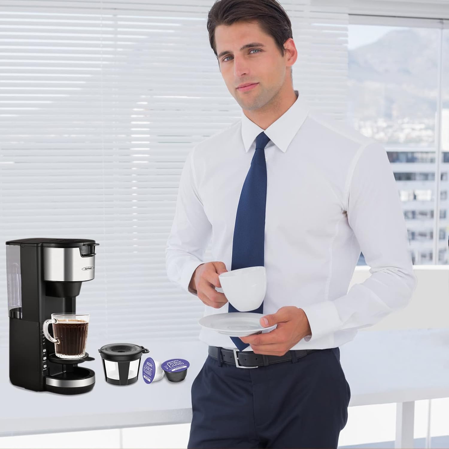 Coffee Maker for K Cup Single Serve with Adjustable Drip Tray a7