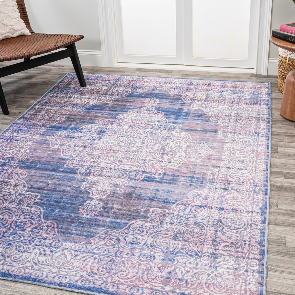 Bohemian Medallion Machine Washable Area Rug 2x8 a7