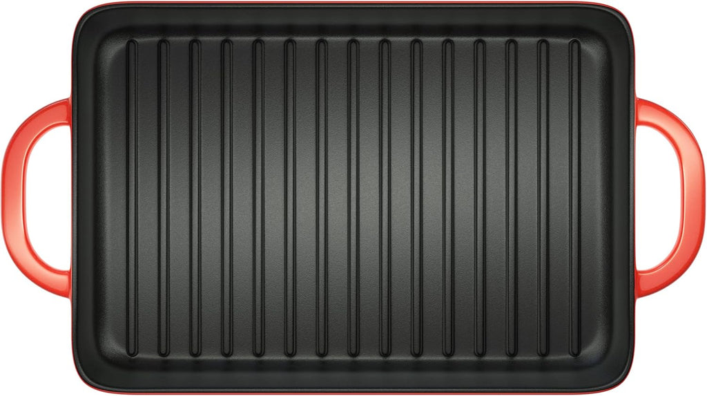 Enamel Cast Iron Grill Pan with Dual Handles 7k