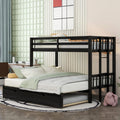 Over King With Trundle [Bunk Bed]S Over Pull-Out Bunk Beds, Solid Wood, No Box Spring Needed (Espresso)