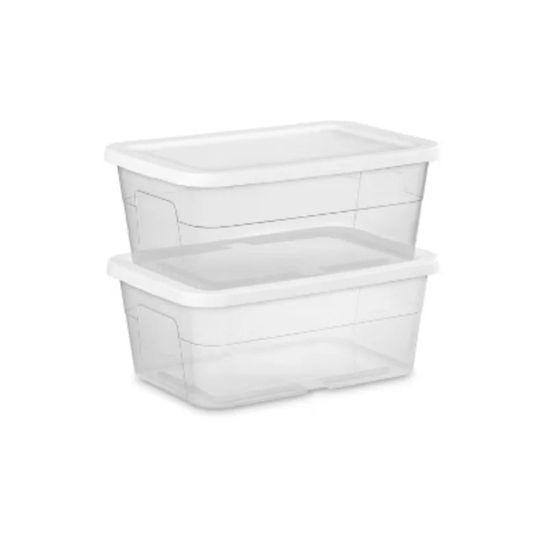 Clear Storage Box with White Lid 7q