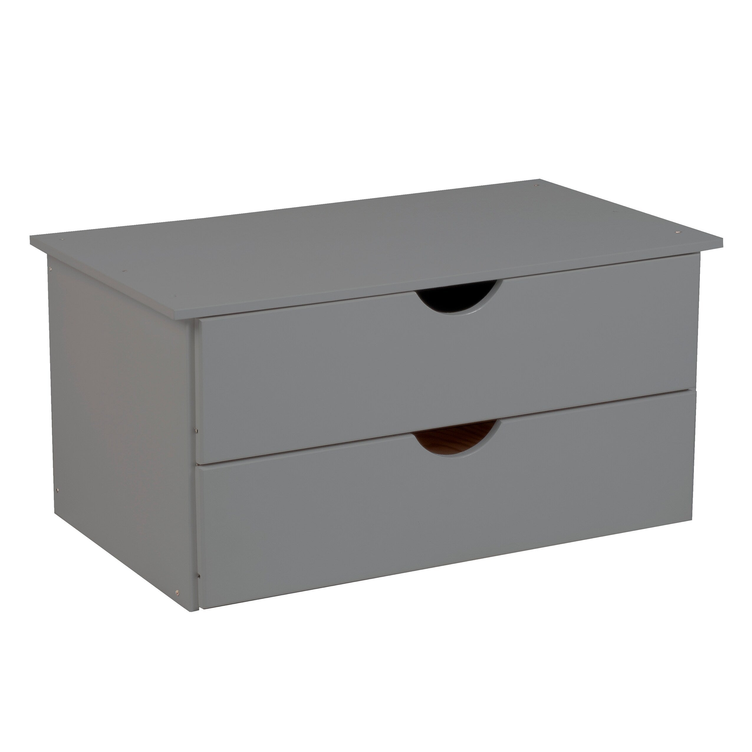 Palace Imports, Inc. 100% Solid Wood 2-Drawer Internal Chest for Cosmo 4-Door Wardrobe Grey