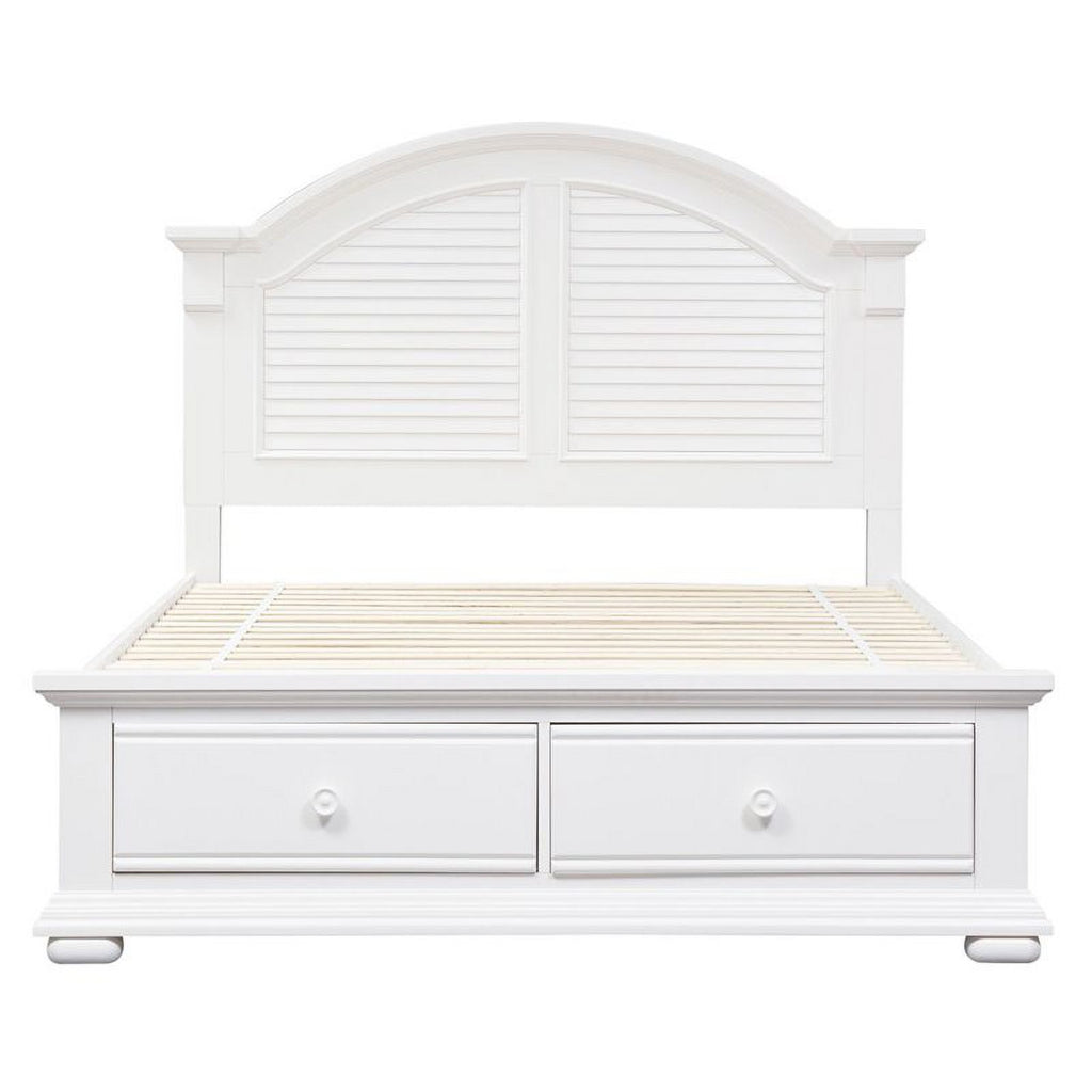 Farmhouse Wood Queen Panel Headboard White k7