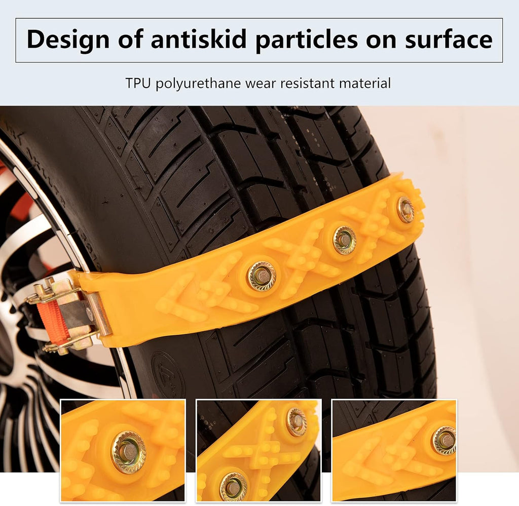 Snow Chains for Cars SUV Trucks Adjustable Tire Traction 145-285mm Pack of 2 k7