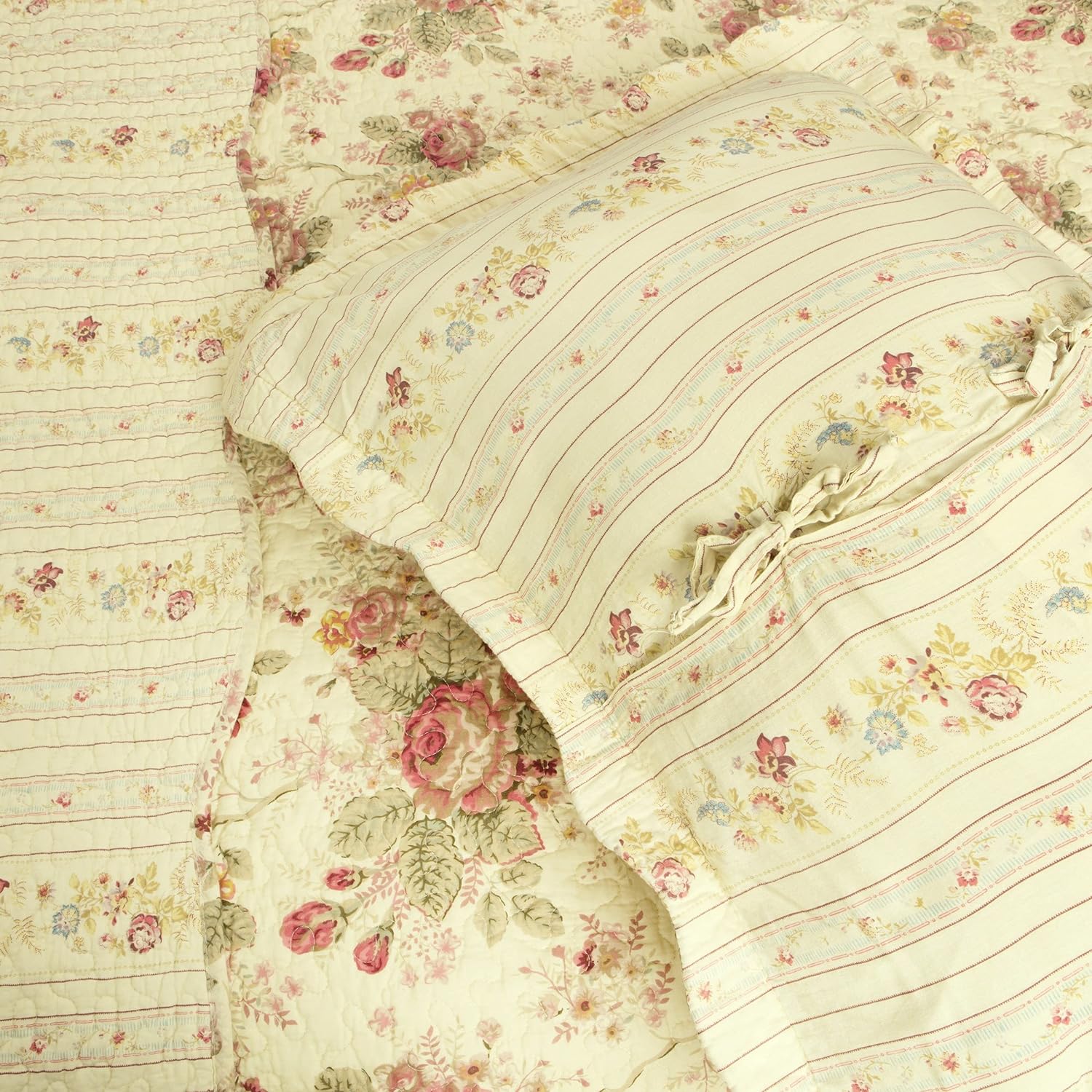 Chic Romantic Rose Bedding Quilt Set King Cal King a7