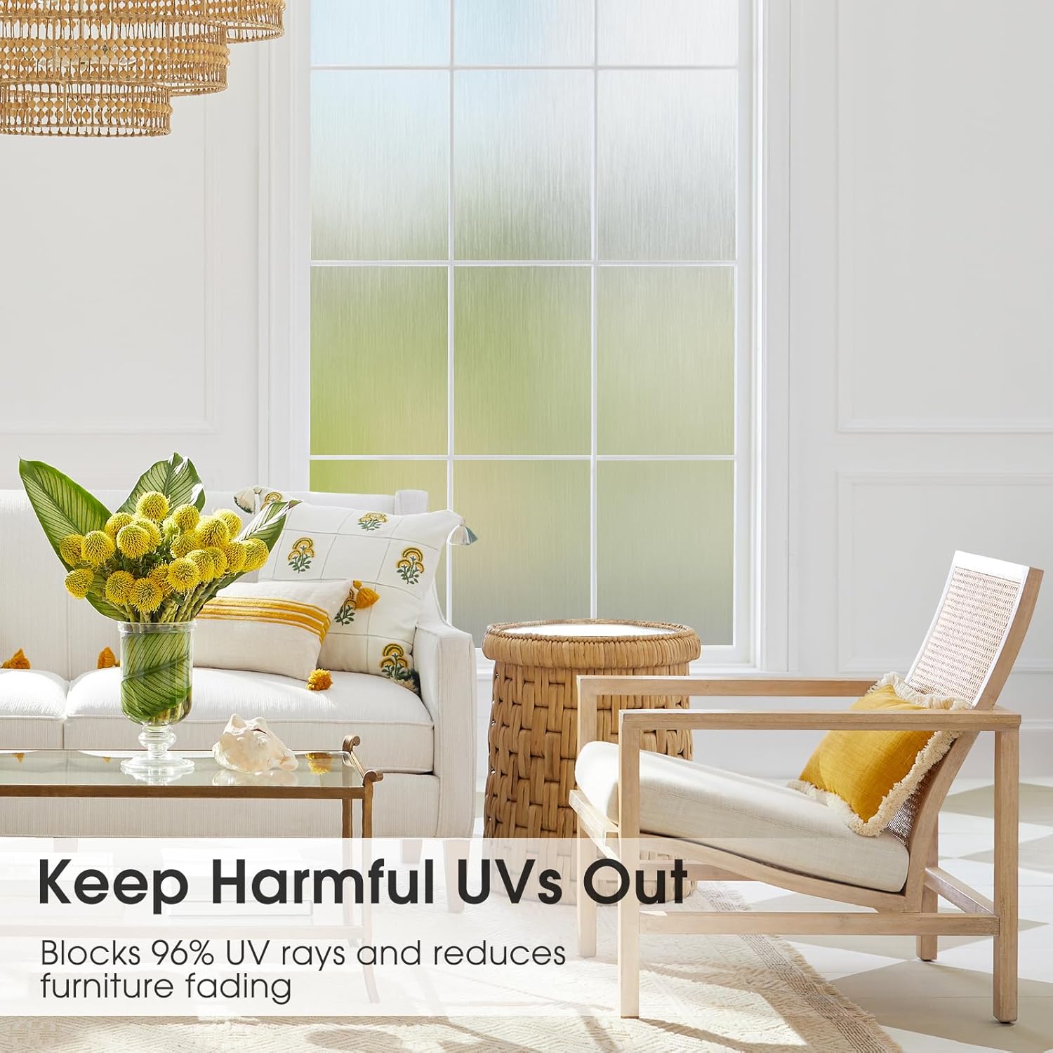 Frosted Window Privacy Film UV Blocking Static Cling 17.5x78.7 a7