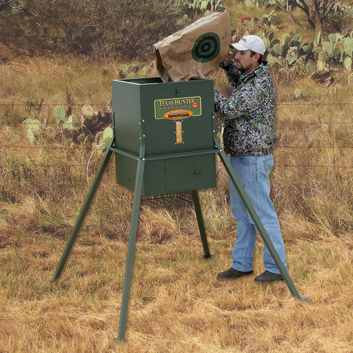 Deer Feeder with 4-Foot Stand, 300 lb Capacity 7k
