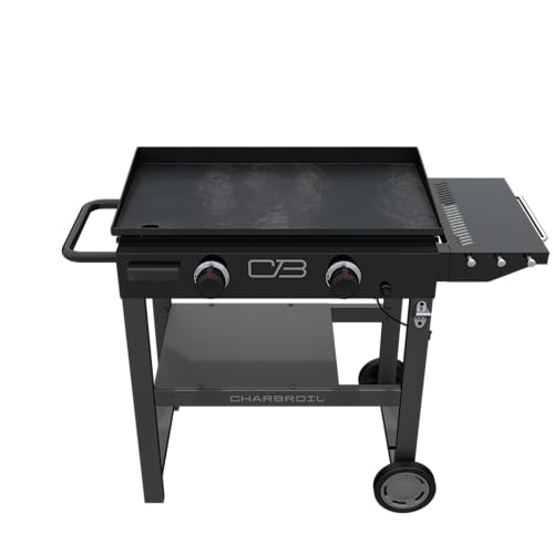 Propane Gas Griddle with Cart 2 Burner Flat Top Grill, Black 4k