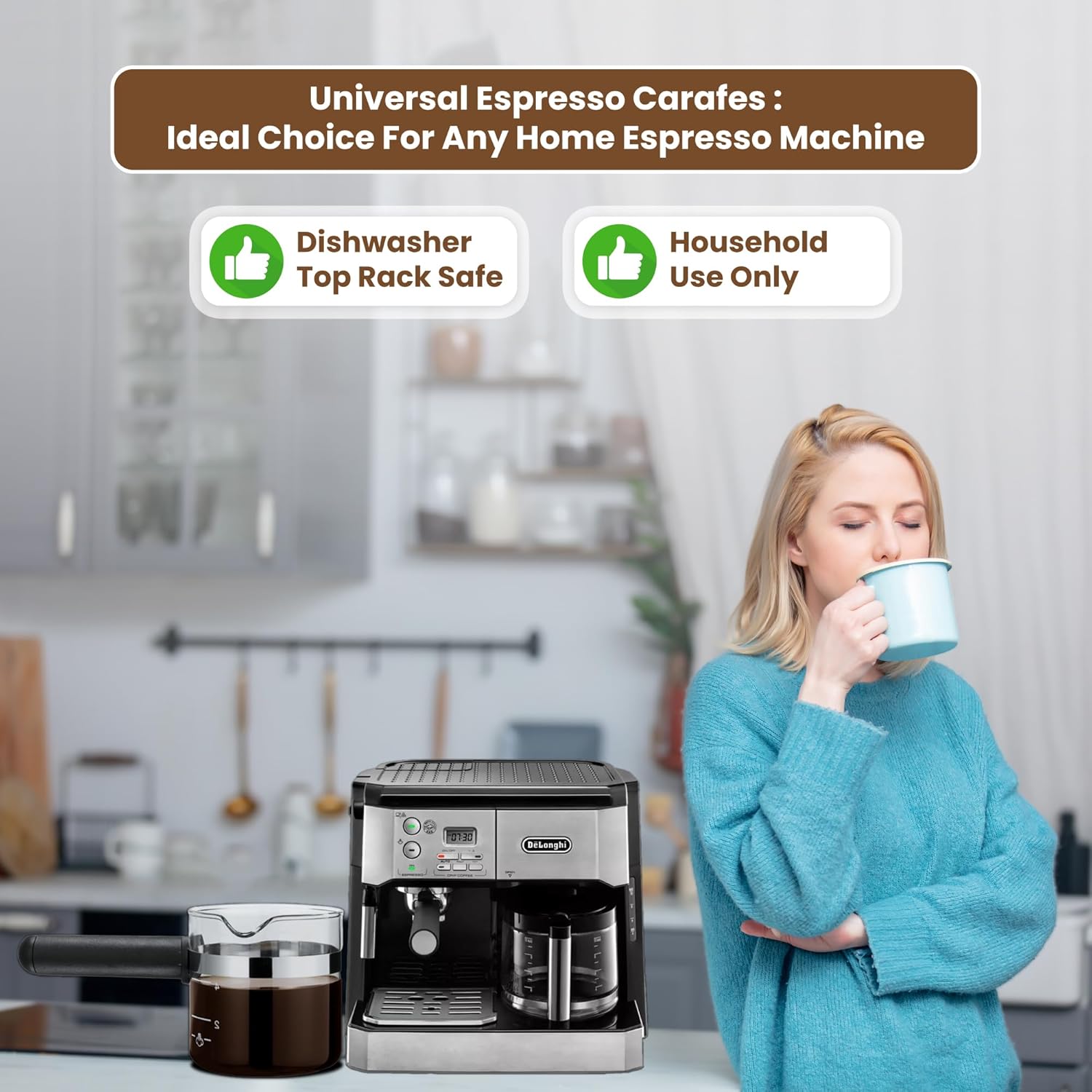 Glass Espresso Carafe Replacement 4-Cup a7