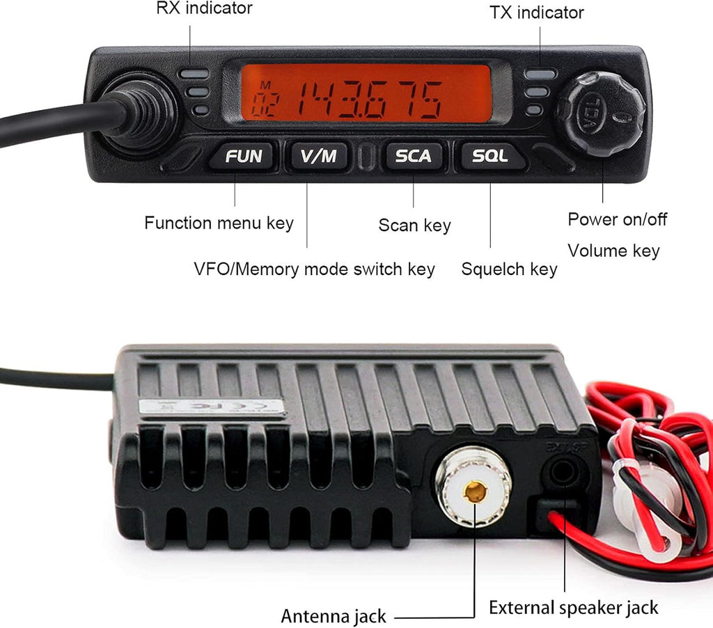 Mobile Radio Long Range LCD Display 199 Channels with Microphone k7