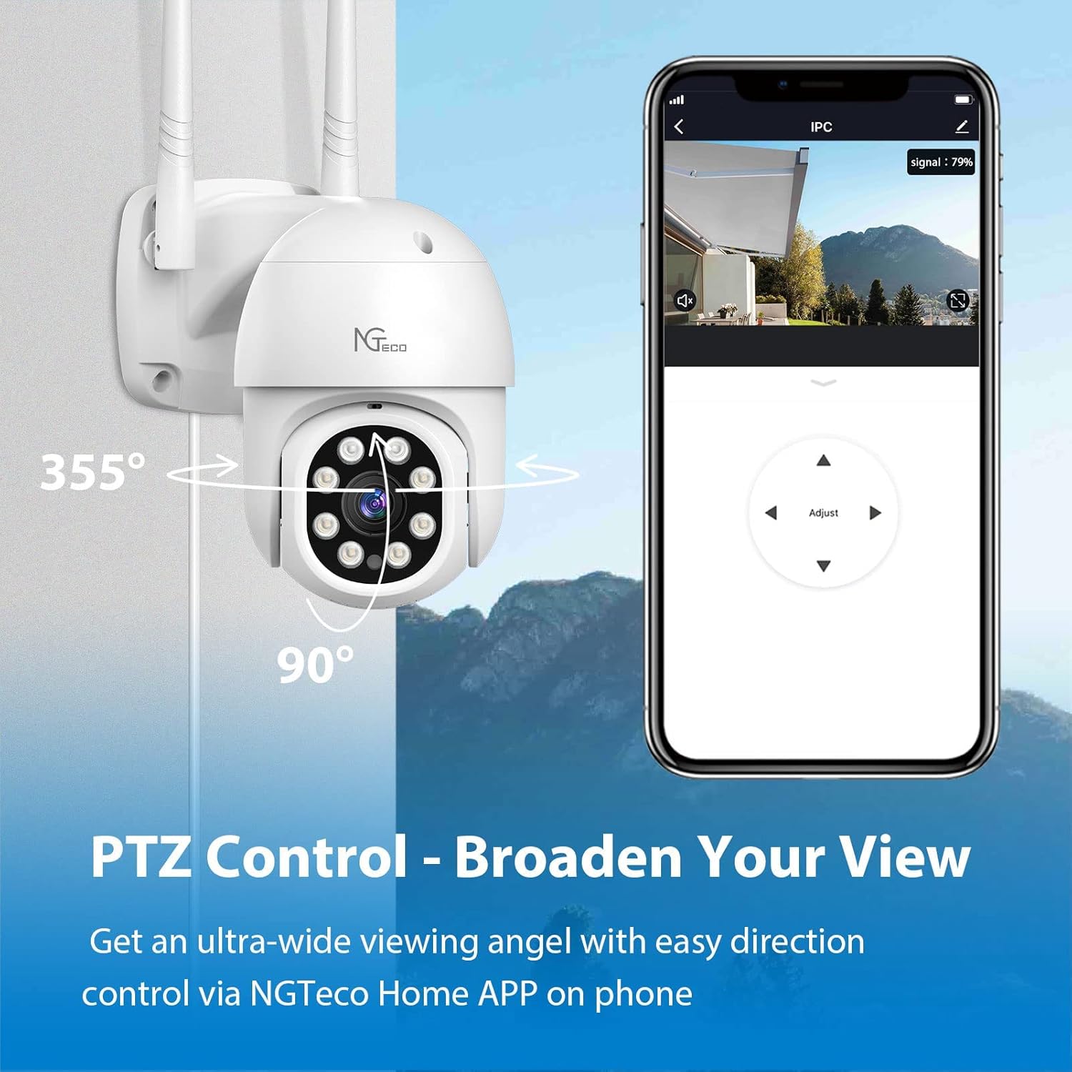 3MP Outdoor Security Camera Pan Tilt 2K WiFi Spotlight Night Vision 2-Way Audio AI Motion Detection A7