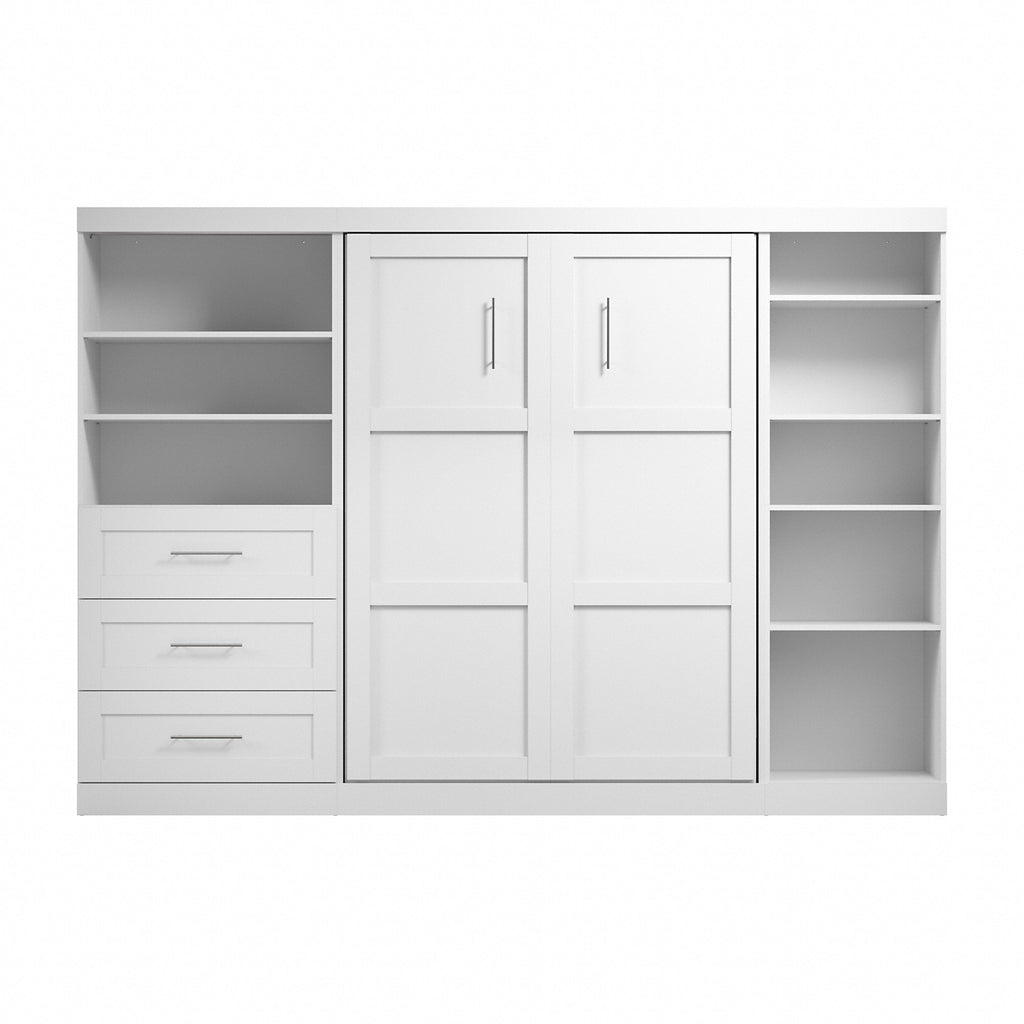 Murphy Bed with Shelving and Drawers Rustic Brown 7k