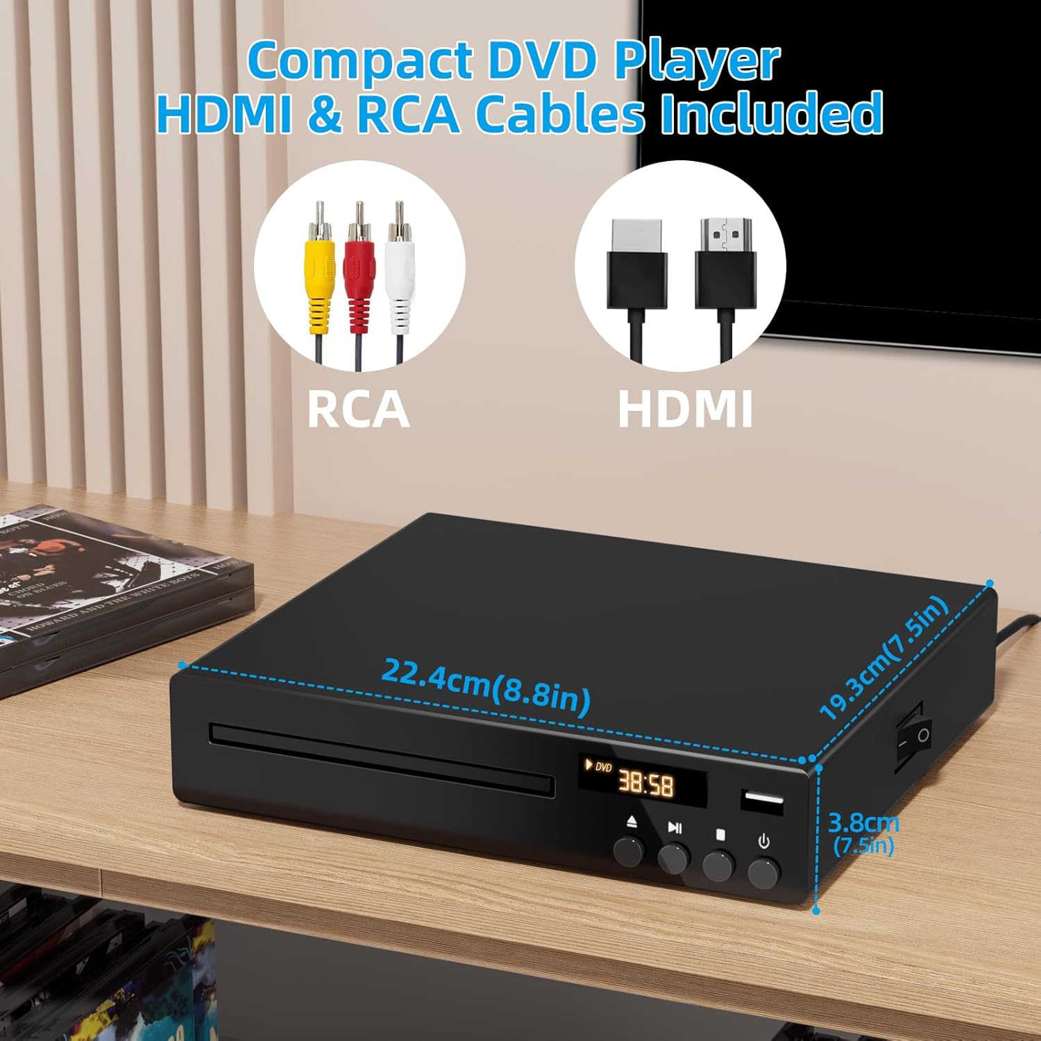 DVD Player for Smart TV with HDMI USB A7