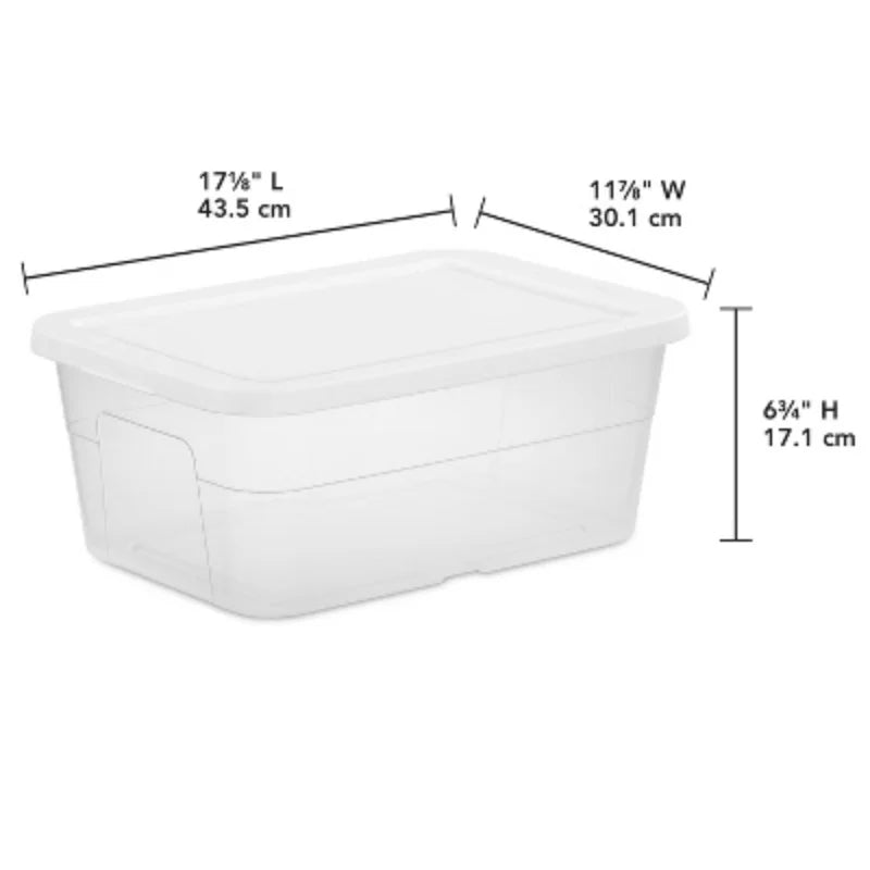 Clear Storage Box with White Lid 7q