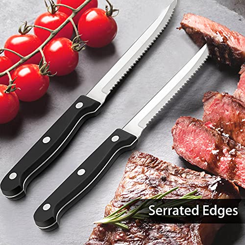 48-Piece Stainless Steel Flatware Set with Steak Knives, for 8, Dishwasher Safe k7