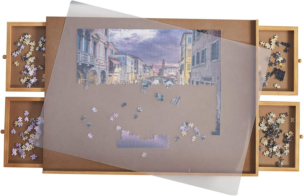 Wooden Puzzle Table with Drawer, 1000 Pieces Capacity 7k