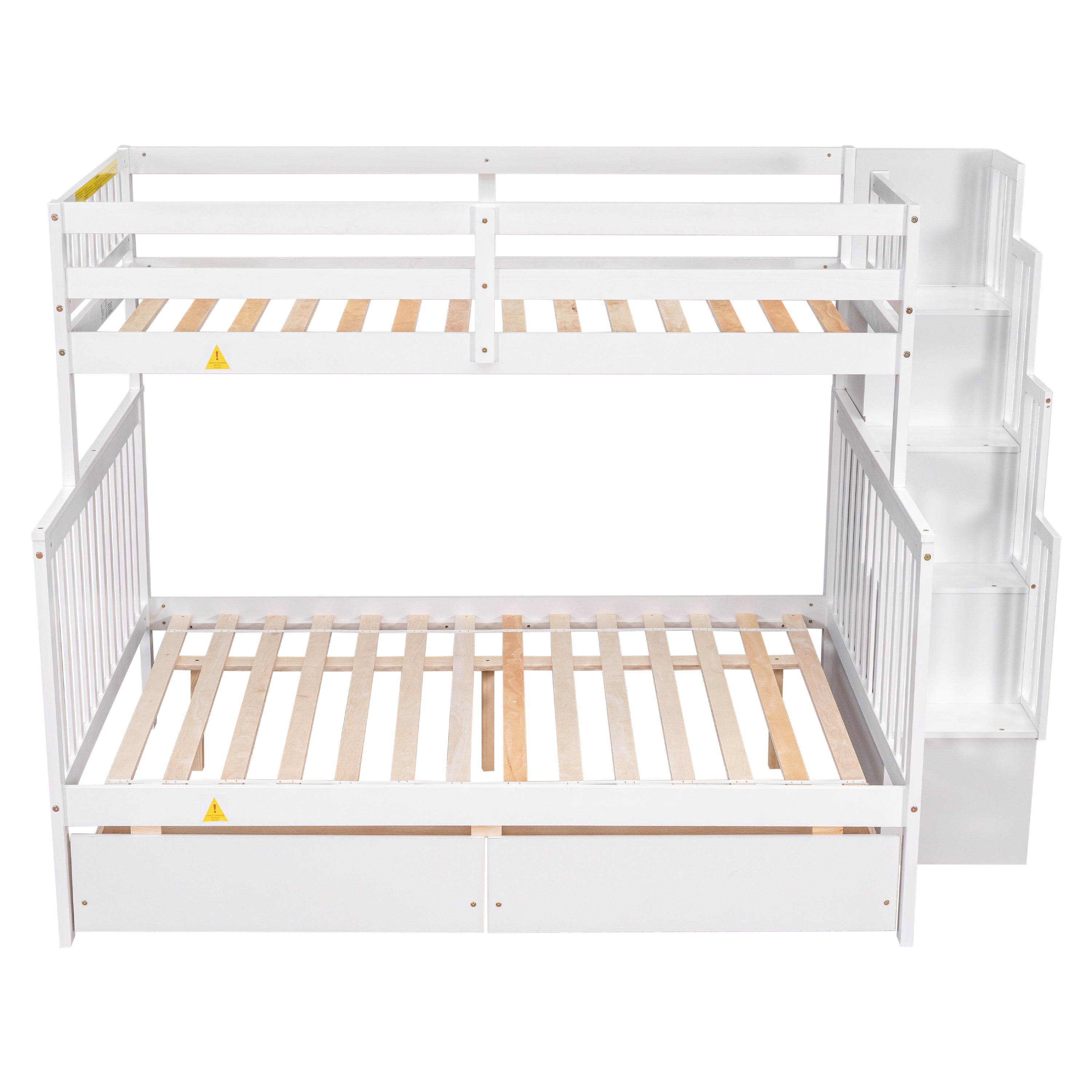 Twin Bunk Bed with Stairs and Drawers, Converts to 2 Beds a7