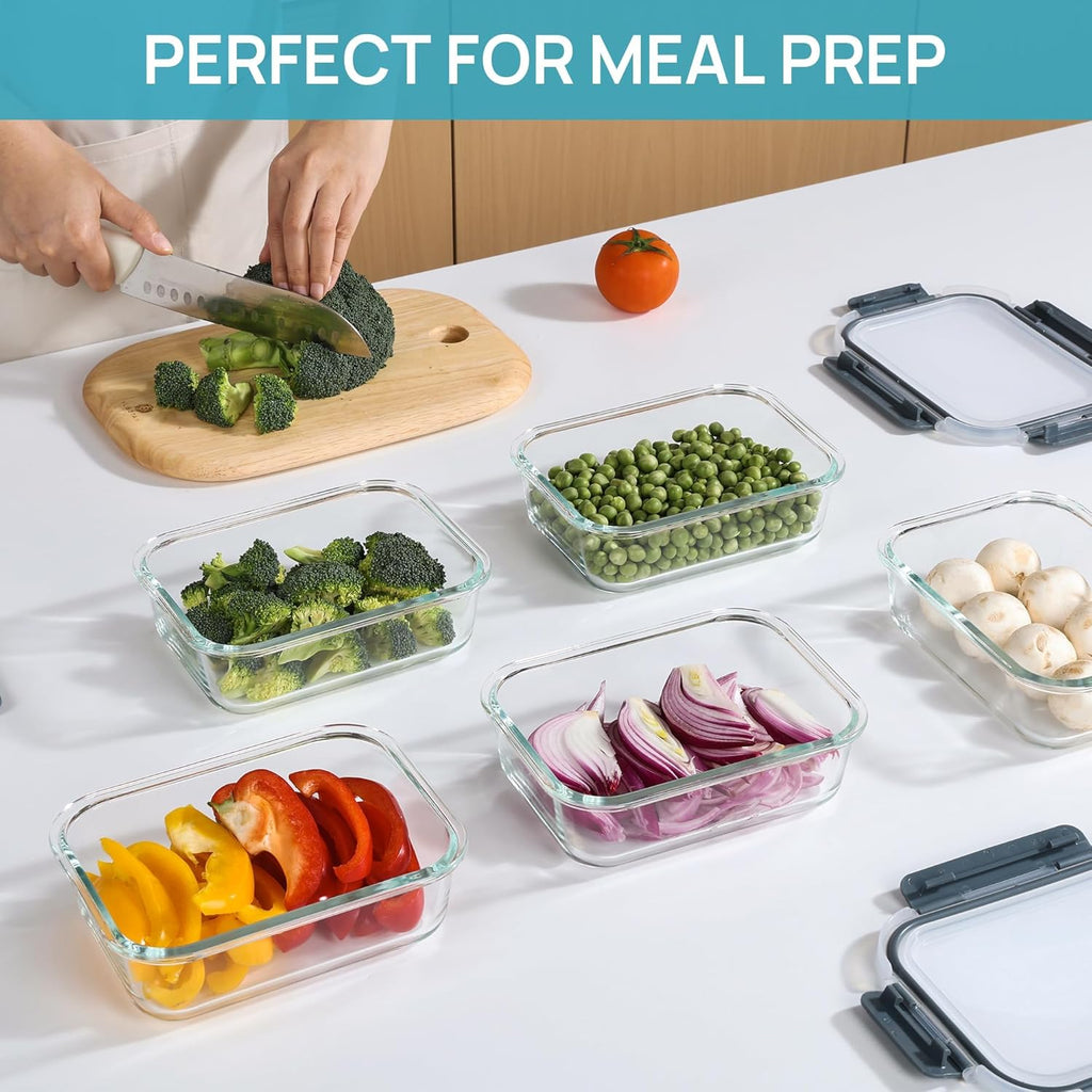 Glass Food Storage Containers with Lids Airtight Bento Boxes k7