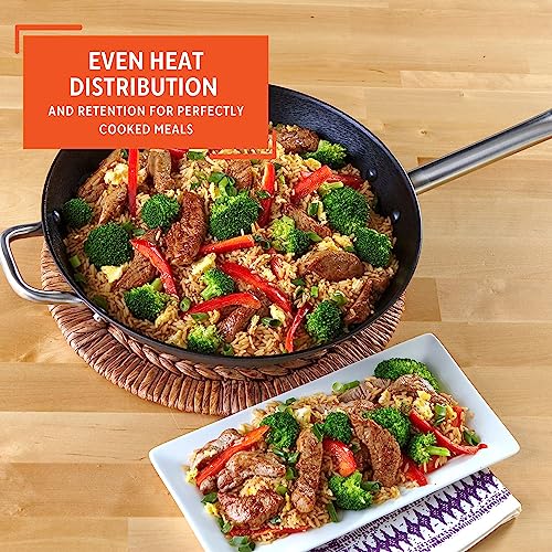 Cast Iron Wok Pre-Seasoned Non-Stick 14 Inch 7k