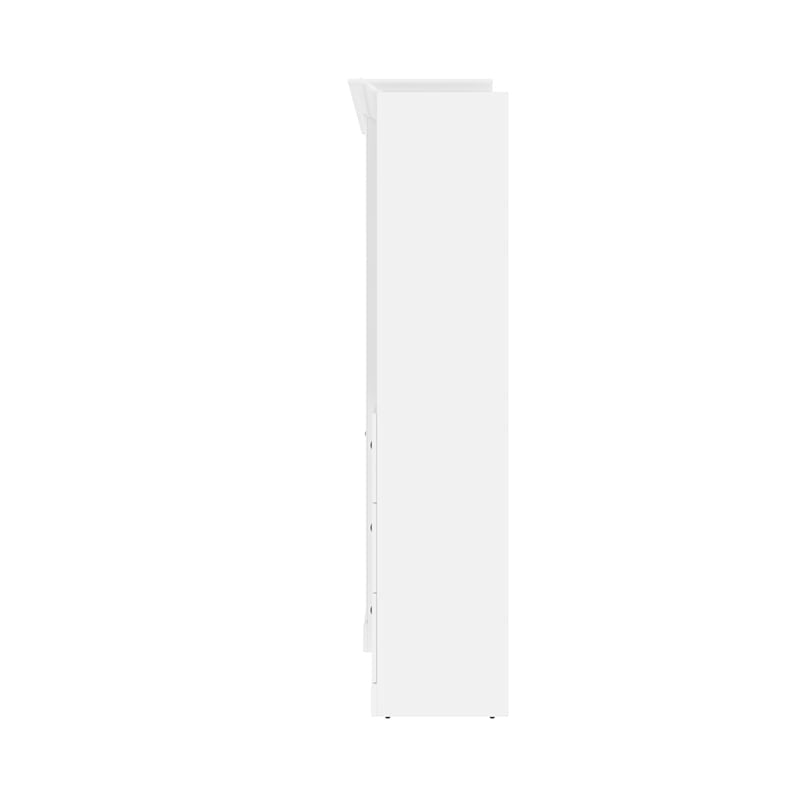 Wood Queen Murphy Bed with Drawers White k7