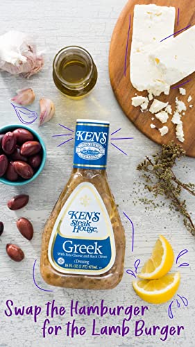 Greek Dressing with Feta & Olives, 16 oz Bottle Pack of 6 k7