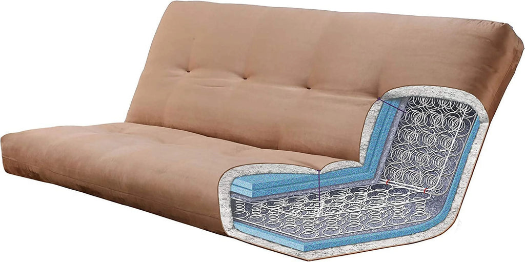 Futon Mattress Full Size Sleeper Bed Replacement Suede Navy k7