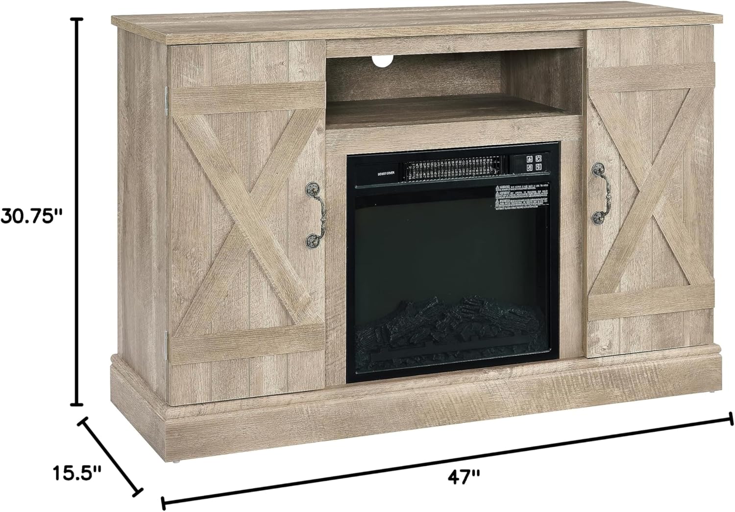 Electric Fireplace TV Stand for Living Room up to 50in Light Gray k7
