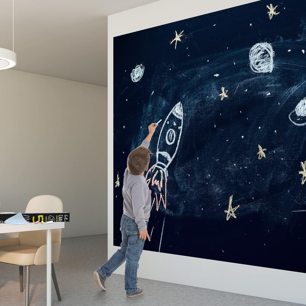 Chalkboard Wallpaper Roll with Markers & Eraser Cloth 7k