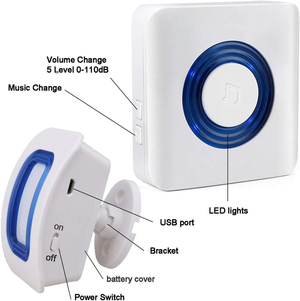 Motion Sensor Alert System for Elderly Fall Prevention 3 Receivers 2 Monitors k7