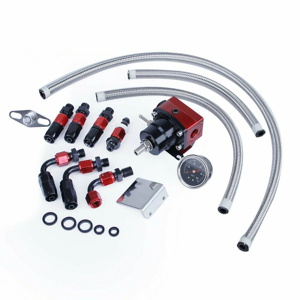 Fuel Pressure Regulator Kit 0-100psi Gauge 6AN A7