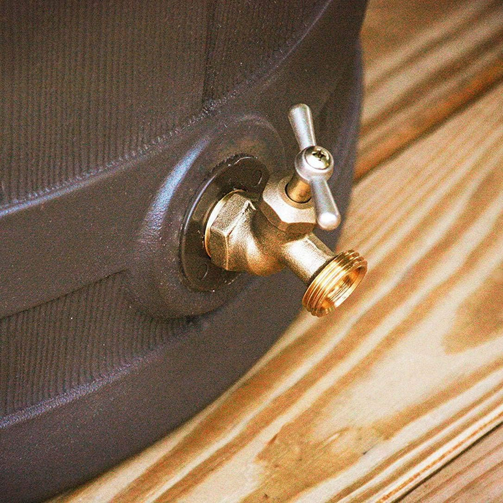 Rain Barrel Water Storage Collector with Brass Spigot Flat Back Oak 5 Pack k7